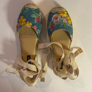 Nine West Floral Espadrilles - Tie Up